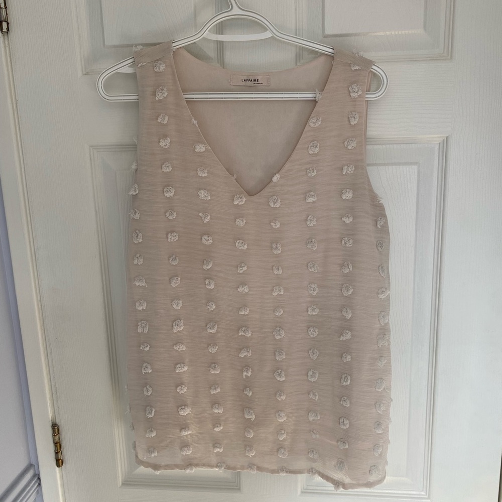 Cream Embellished Boxy Tank Top